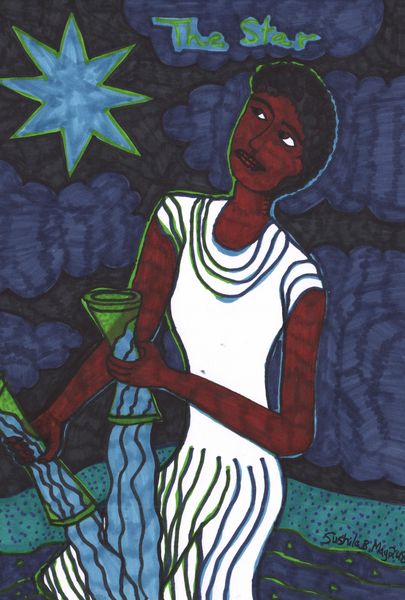 Tarot of the Younger Self: The Star. 
		A drawing by Sushila Burgess.