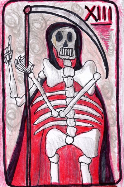 The Glowing Tarot Major Arcana 13. A drawing by Sushila Burgess.