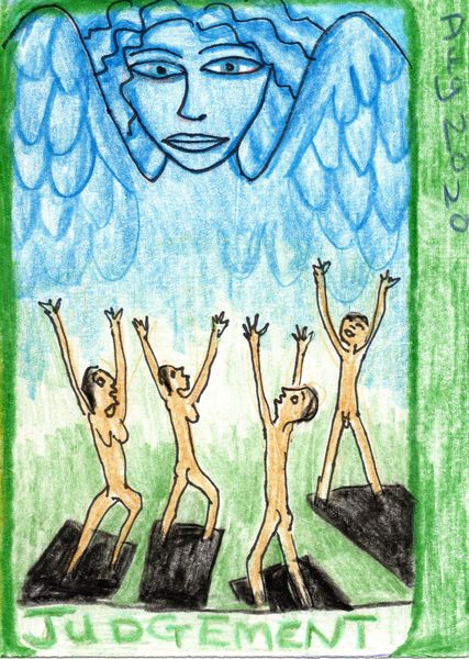 The Glowing Tarot Major Arcana 20. A drawing by Sushila Burgess.