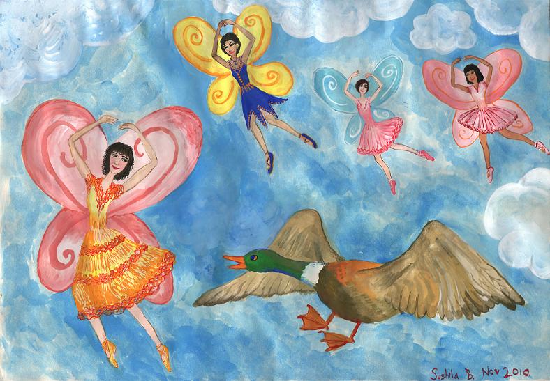 Fairies and Mermaids paintings by Sushila Burgess.