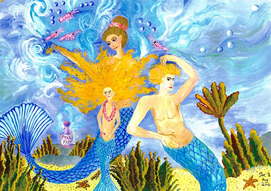 Mer Mum and Comb painting by Sushila Burgess.
