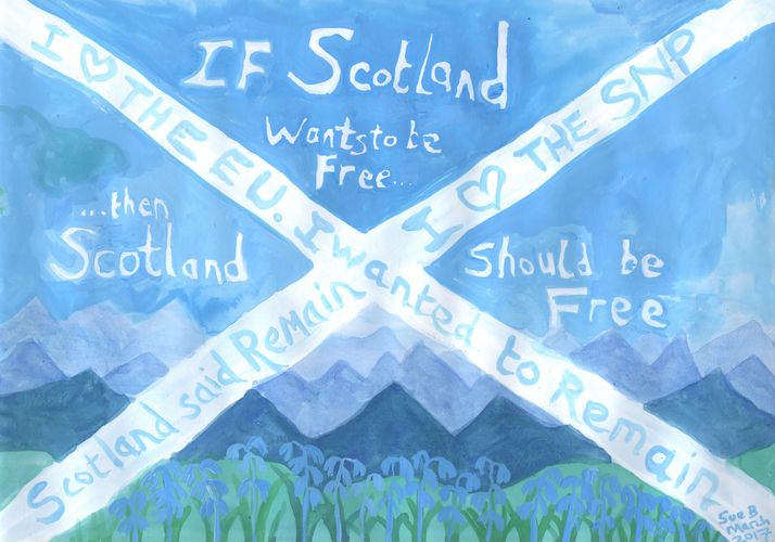 If Scotland Wants to Be Free. A painting by Sushila Burgess.